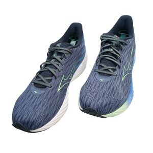 Mizuno Wave Rider 28 Mens Running Shoes Blue Lime Green J1GC24035 Mens Size 12.5